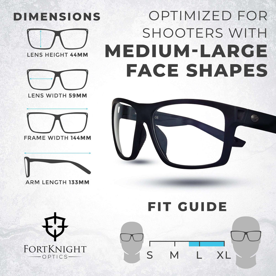 FortKnight Optics 338 Ballistic Shooting Glasses HD Lenses by