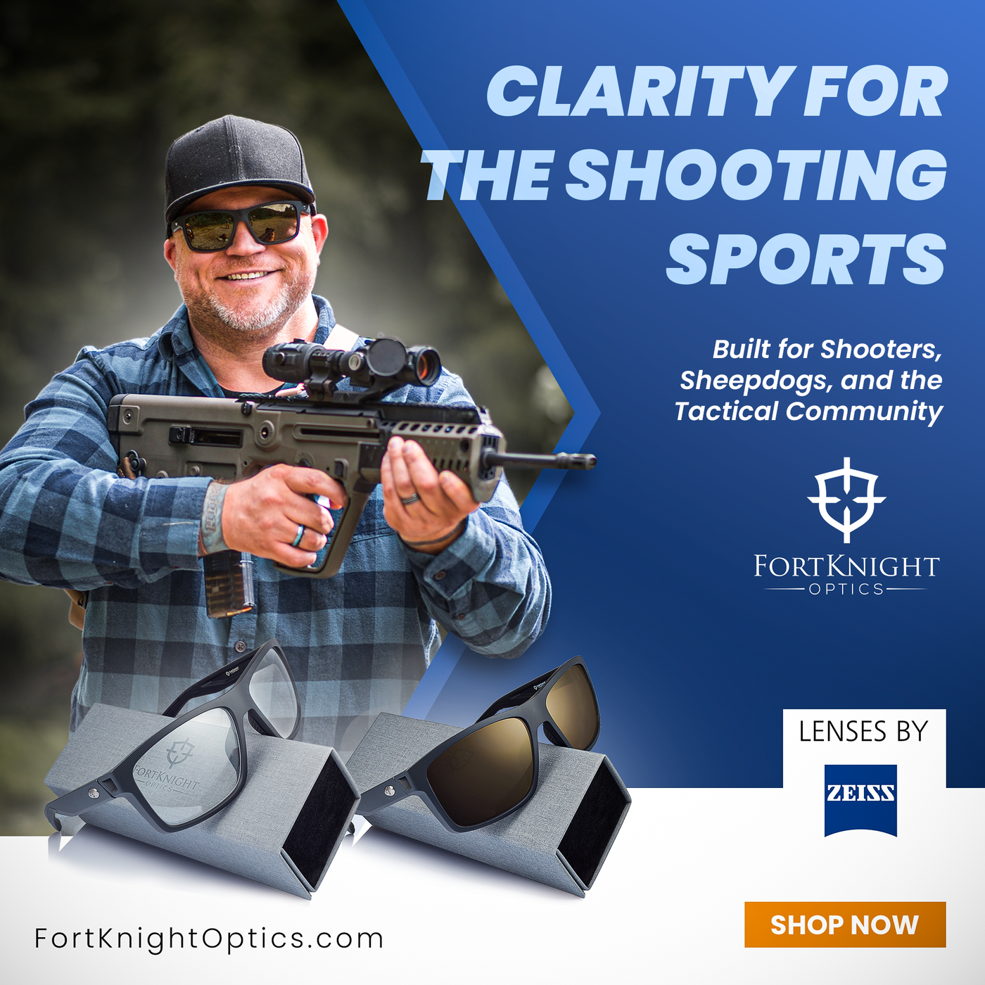 FortKnight Optics 338 Shooting Sunglasses - World's best premium shooting eyewear featuring lenses by ZEISS